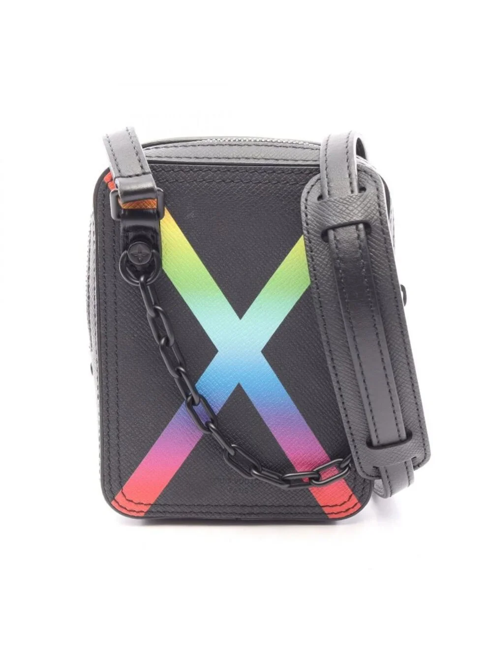 Louis Vuitton Shoulder Bag Danube Messenger Noir Rainbow Leather